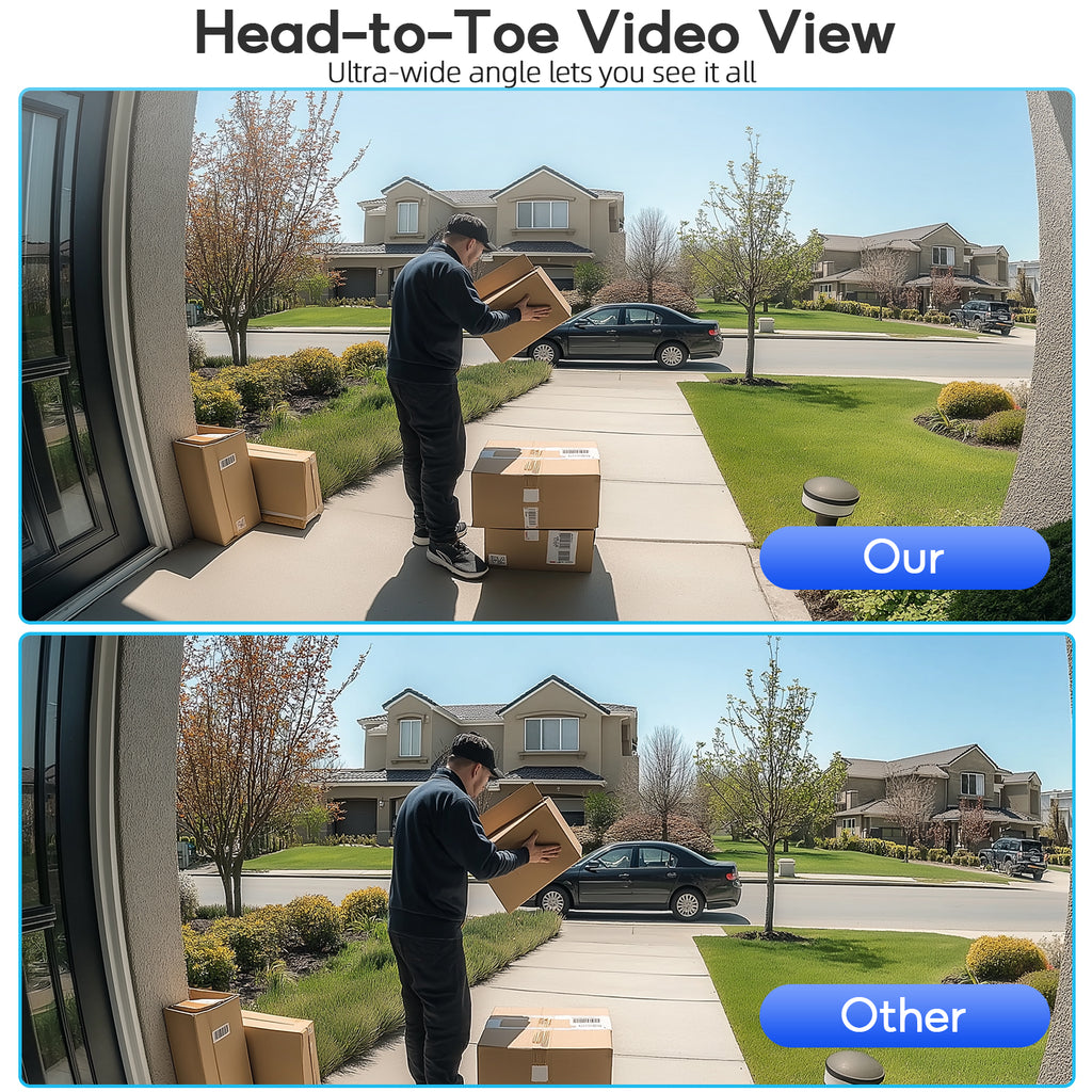 Doorbell Camera Wireless , 1080P Video Doorbell with Chime, Front Door Camera, 2-way Audio, Instant Alert,PIR Motion Detection,Night Vision,Battery-Powered Smart Doorbell