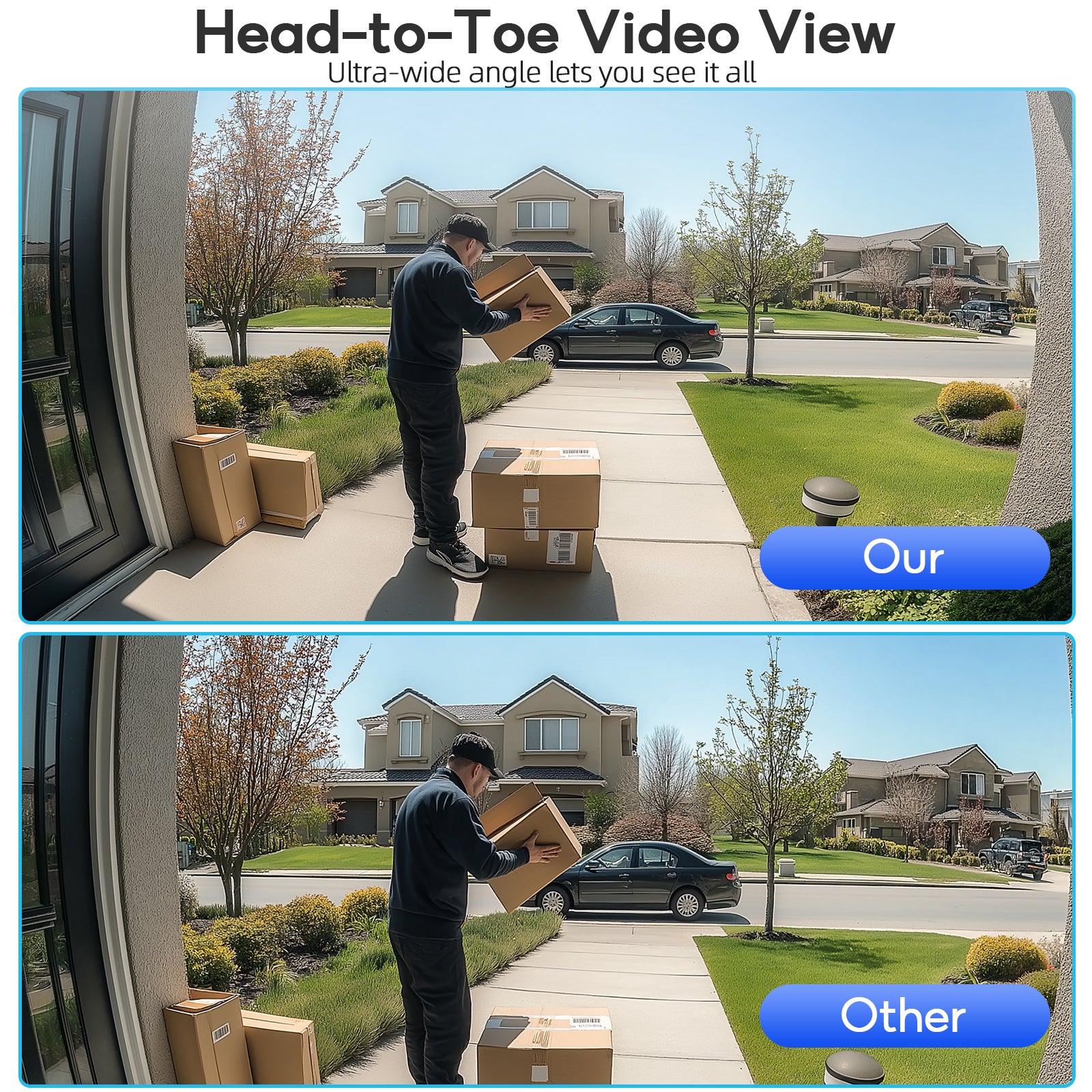 Doorbell Camera Wireless , 1080P Video Doorbell with Chime, Front Door Camera, 2-way Audio, Instant Alert,PIR Motion Detection,Night Vision,Battery-Powered Smart Doorbell