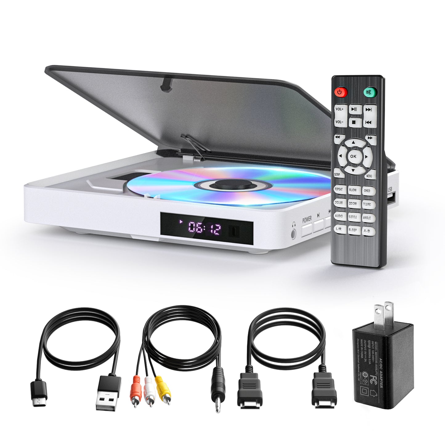 Mini DVD Player HDMI, Miuscall-C DVD Player for TV Included HDMI RCA Cord, All Region Compact DVD Player, Breakpoint Memory Support USB, Built-in PAL/NTSC, Small DVD Player for TV with Remote Control