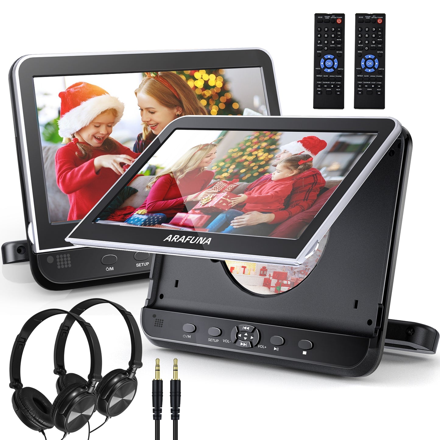 10.51" Portable DVD Player for Car Dual Screen, Car TV with 1080P Full HD HDMI Input, Car DVD Players with Mounting Brackets and Headphones